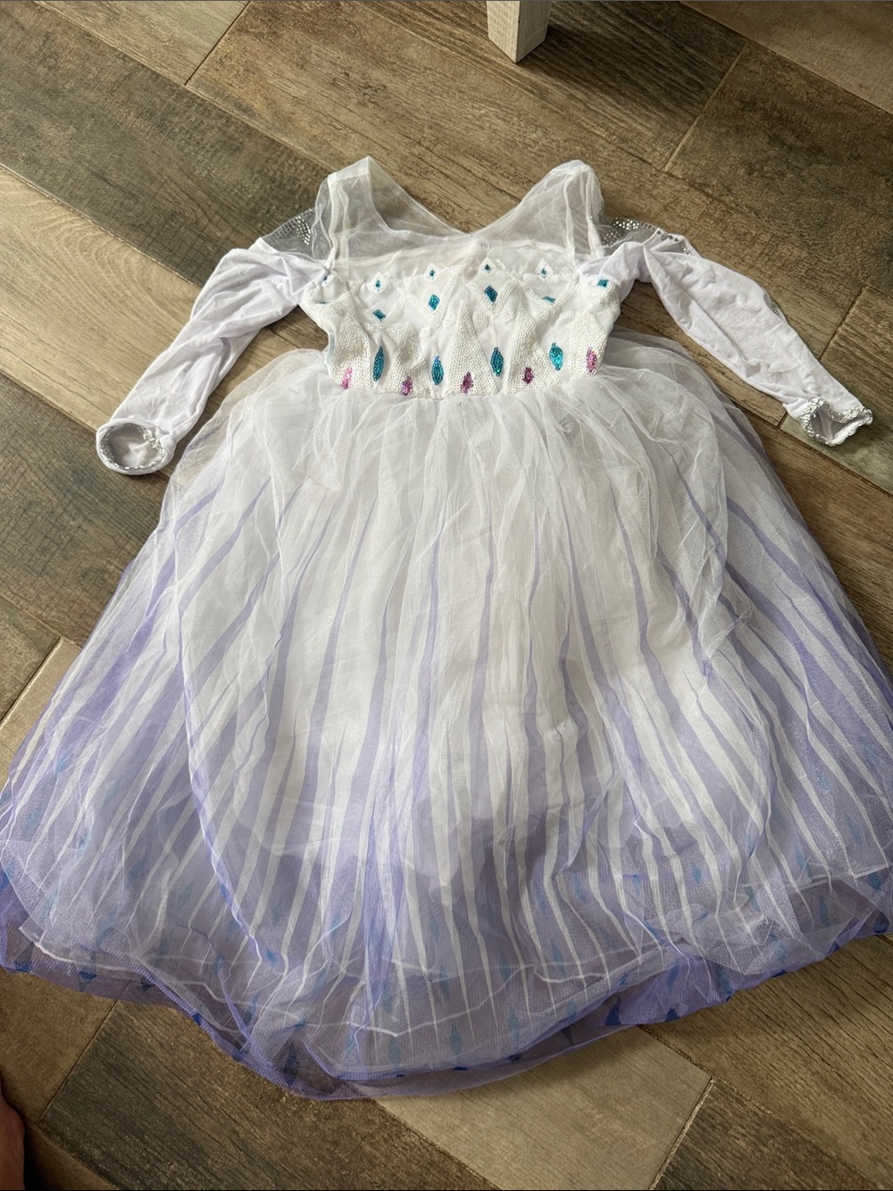 White & Lavender Elsa Princess Kids Costume Dress